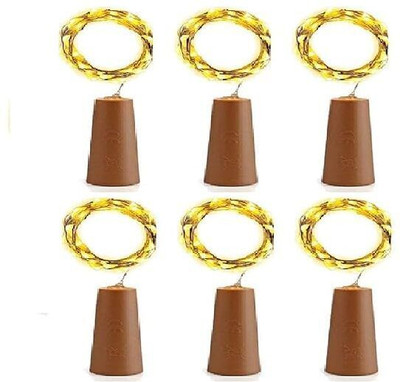 LE'SIJA DECORATIONS 20 LEDs 5 m White Flickering Bottle Rice Lights(Pack of 10)