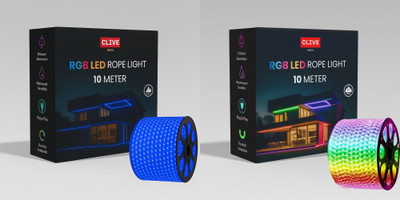 Clive 2400 LEDs 10 m Blue, Multicolor Color Changing Strip Rice Lights(Pack of 2)