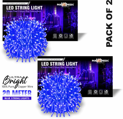 Daily Needs Shop 60 LEDs 20 m Blue Steady String Rice Lights(Pack of 2)