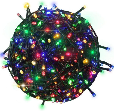 MEGA MOON 180 LEDs 50 m Multicolor Steady, Flickering, Color Changing Strip Rice Lights(Pack of 1)
