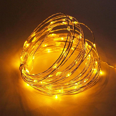 Litverse 100 LEDs 10 m Gold Steady String Rice Lights(Pack of 1)