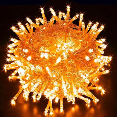 QUACE 40 LEDs 12 m Orange Steady String Rice Lights(Pack of 1)