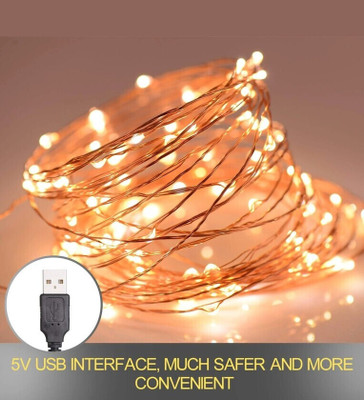 wtc 100 LEDs 10 m White Steady String Rice Lights(Pack of 1)