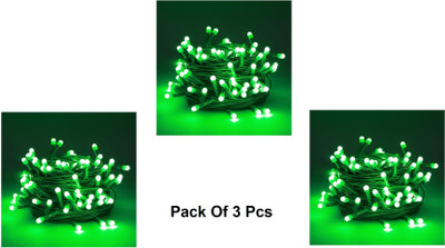 Jee Dee 40 LEDs 15 m Green Steady Ball Rice Lights(Pack of 3)