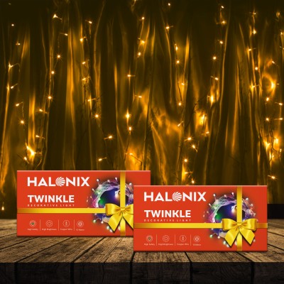 HALONIX 46 LEDs 10 m Yellow Steady String Rice Lights(Pack of 2)