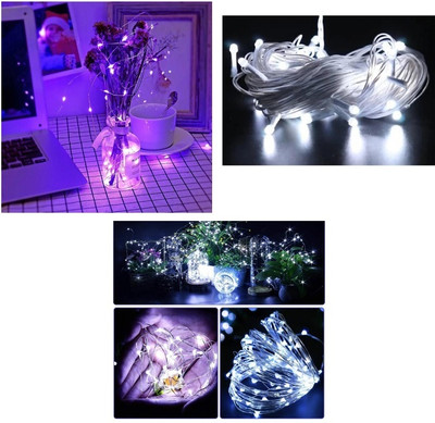 Nirvaana 36 LEDs 13 m Multicolor Steady Strip Rice Lights(Pack of 3)