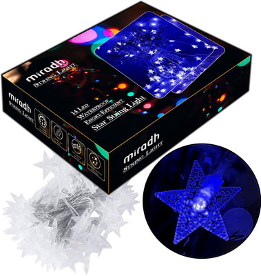 MIRADH 14 LEDs 3 m Blue Steady Star Rice Lights(Pack of 1)
