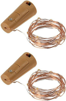 dripping colors 20 LEDs 1.98 m Yellow Steady Water Drop Rice Lights(Pack of 2)