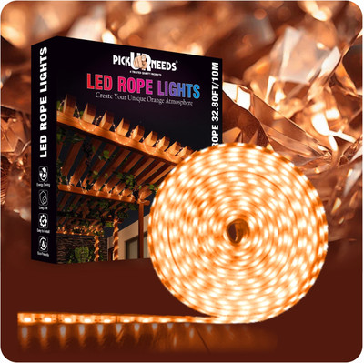 Daily Needs Shop 1200 LEDs 10 m Orange Steady Strip Rice Lights(Pack of 1)