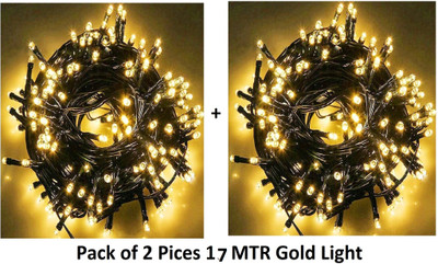 Jee Dee 60 LEDs 17 m Gold Steady Ball Rice Lights(Pack of 2)