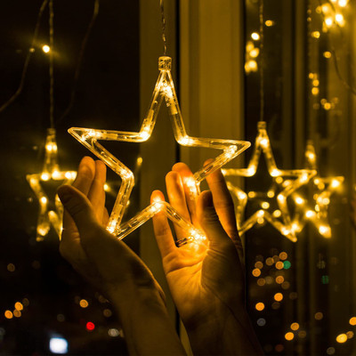 Da Novira 12 LEDs 2.5 m Yellow Flickering Star Rice Lights(Pack of 2)