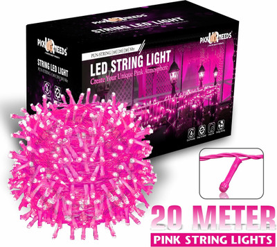 Pick Ur Needs 60 LEDs 20 m Pink Steady String Rice Lights(Pack of 1)