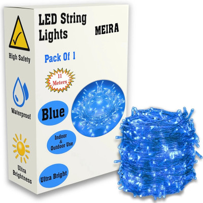 Meira Jewellery 40 LEDs 11 m Blue Steady String Rice Lights(Pack of 1)