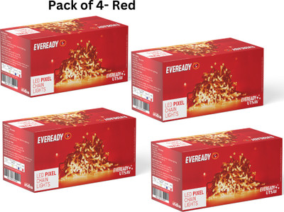 EVEREADY 46 LEDs 10 m Red Steady Bulb Rice Lights(Pack of 4)