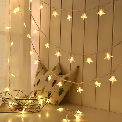 TECHGEAR 102 LEDs 3.01 m Yellow, White Flickering Star Rice Lights(Pack of 1)