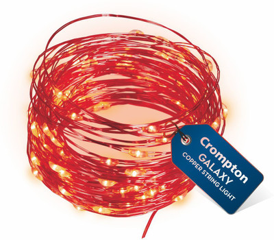 Crompton 100 LEDs 10 m Red Steady String Rice Lights(Pack of 1)