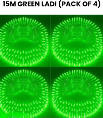 spark world 40 LEDs 11 m Green Steady Bulb Rice Lights(Pack of 4)