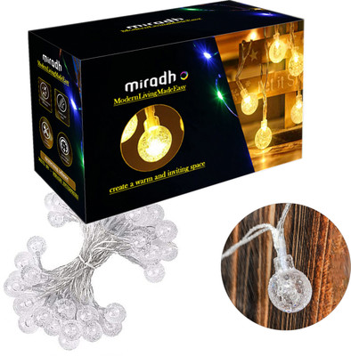 MIRADH 14 LEDs 3 m Yellow Steady Ball Rice Lights(Pack of 1)