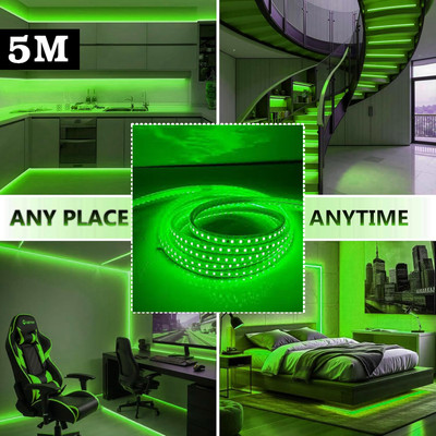 HexaGear 110 LEDs 5 m Green Steady Strip Rice Lights(Pack of 1)