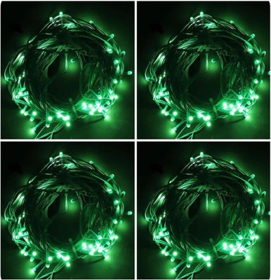 Local Charm 112 LEDs 12.5 m Green Steady String Rice Lights(Pack of 4)