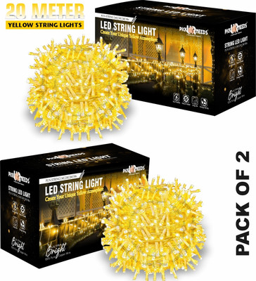 Make Ur Wish 60 LEDs 20 m Yellow Steady String Rice Lights(Pack of 2)