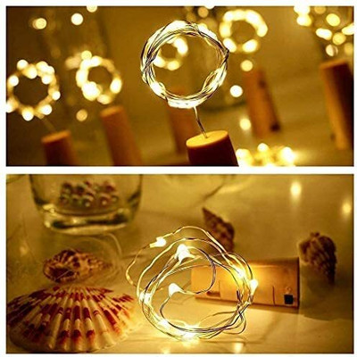 HARSHLOVE 20 LEDs 2 m Multicolor Steady Bottle Rice Lights(Pack of 6)