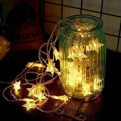 little library 16 LEDs 3.5 m Yellow Flickering Star Rice Lights(Pack of 1)