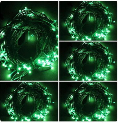 Local Charm 140 LEDs 12.5 m Green Steady String Rice Lights(Pack of 5)