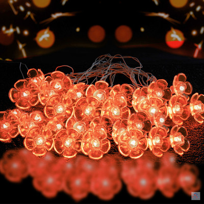 Heart Home 14 LEDs 10 m Brown Steady Flower Rice Lights(Pack of 1)