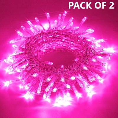 CityArt 44 LEDs 12 m Pink Steady Bulb Rice Lights(Pack of 2)