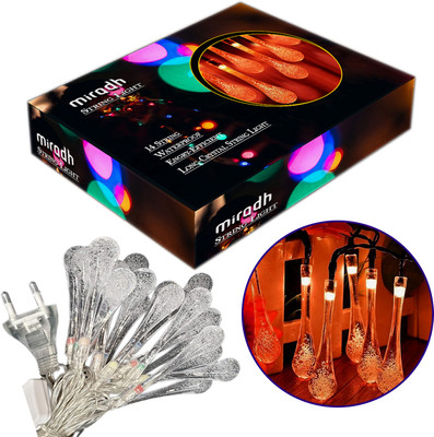 MIRADH 14 LEDs 3 m Orange Steady Water Drop Rice Lights(Pack of 1)