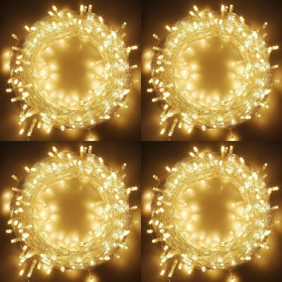Home Delight 42 LEDs 12 m Yellow Steady String Rice Lights(Pack of 4)
