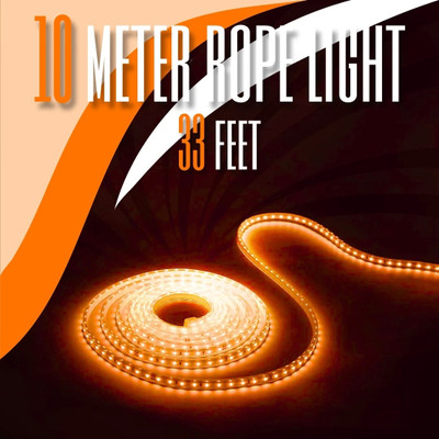 Piano 1200 LEDs 10 m Orange Steady Strip Rice Lights(Pack of 1)