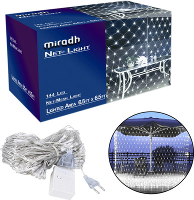 MIRADH 144 LEDs 2 m White Color Changing, Flickering, Steady String Rice Lights(Pack of 1)