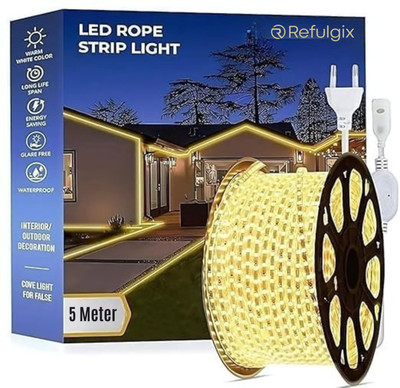 Refulgix 600 LEDs 5 m Yellow Steady Strip Rice Lights(Pack of 1)