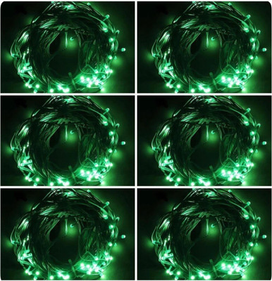 Local Charm 168 LEDs 12.5 m Green Steady String Rice Lights(Pack of 6)