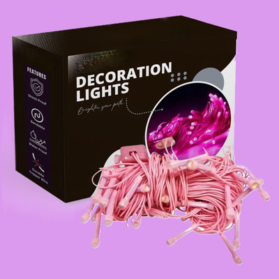 Aayansh Collection 25 LEDs 15 m Pink Steady Bulb Rice Lights(Pack of 1)