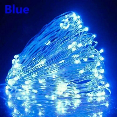 FIZZYTECH 100 LEDs 10 m Blue Steady String Rice Lights(Pack of 1)