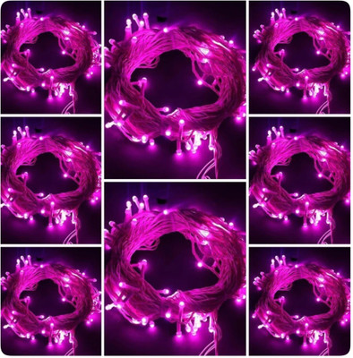 Local Charm 224 LEDs 12.5 m Pink Steady String Rice Lights(Pack of 8)