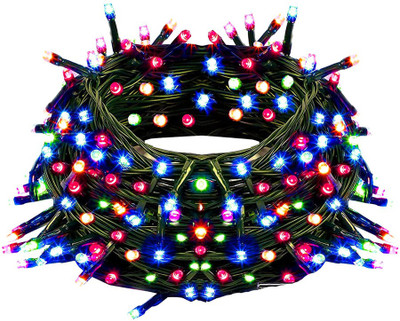 spark world 100 LEDs 40 m Multicolor Color Changing, Flickering, Steady String Rice Lights(Pack of 1)