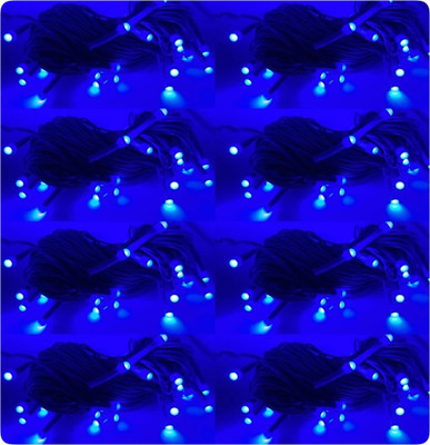 Business Squad 112 LEDs 13 m Blue Steady String Rice Lights(Pack of 8)