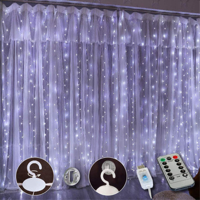 MIRADH 300 LEDs 3 m White Flickering, Steady String Rice Lights(Pack of 1)