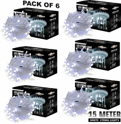 Make Ur Wish 40 LEDs 15 m White Steady String Rice Lights(Pack of 6)