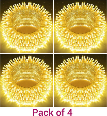 Illuminator 22 LEDs 10 m Yellow Steady Bulb Rice Lights(Pack of 4)