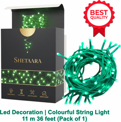 SheTaara 60 LEDs 11 m Green Steady String Rice Lights(Pack of 1)