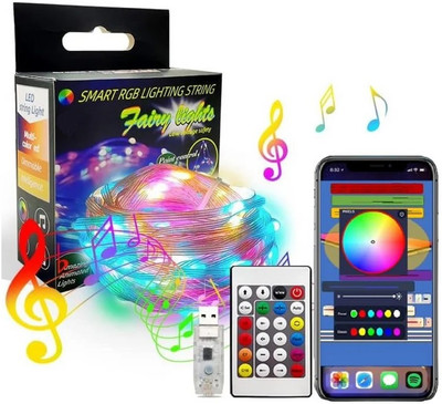 WunderVoX 100 LEDs 10 m Multicolor Color Changing, Flickering, Steady String Rice Lights(Pack of 1)