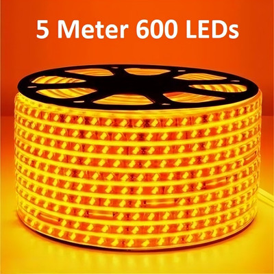Trendx 600 LEDs 5 m Gold Steady Strip Rice Lights(Pack of 1)
