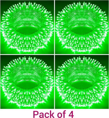 Illuminator 22 LEDs 10 m Green Steady Bulb Rice Lights(Pack of 4)