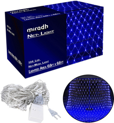 MIRADH 144 LEDs 2 m Blue Color Changing, Flickering, Steady String Rice Lights(Pack of 1)