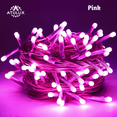ATULUX 40 LEDs 9.5 m Pink Steady String Rice Lights(Pack of 1)